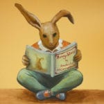A bunny reading