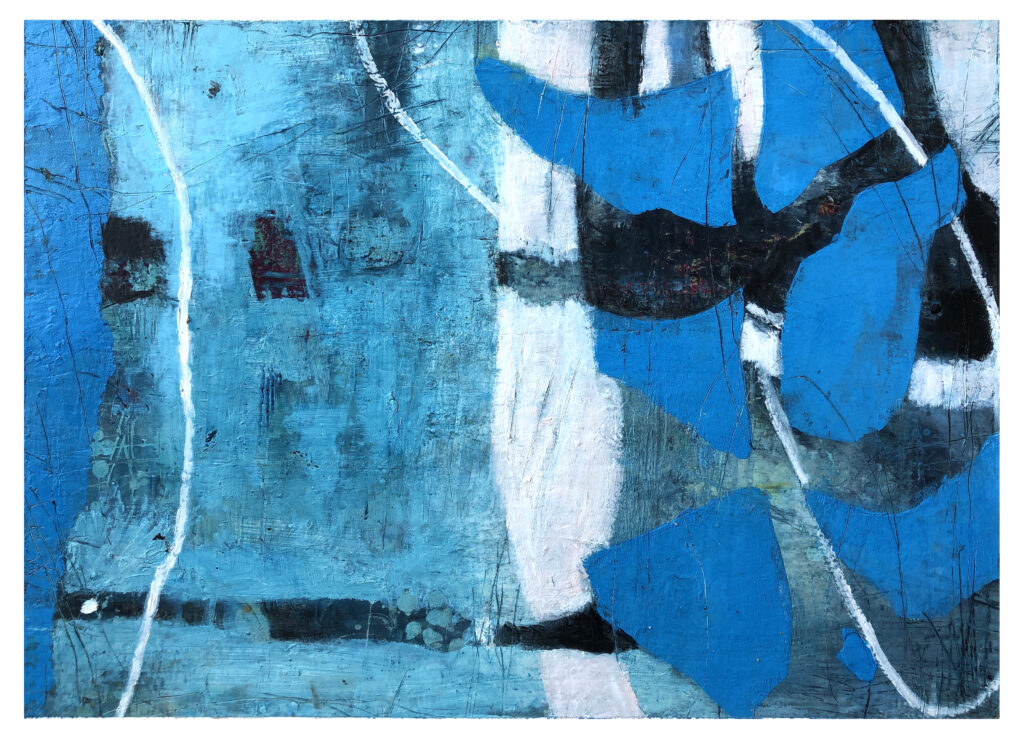 A blue abstract art