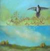 "Hummingbird Landscape," Oil on wood panels, diptych, 24" h x 18" w by Rachael McCampbell © 2008 SOLD