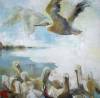 "Brown Pelicans," acrylic on canvas, 54" x 54" by Rachael McCampbell © 2008   SOLD